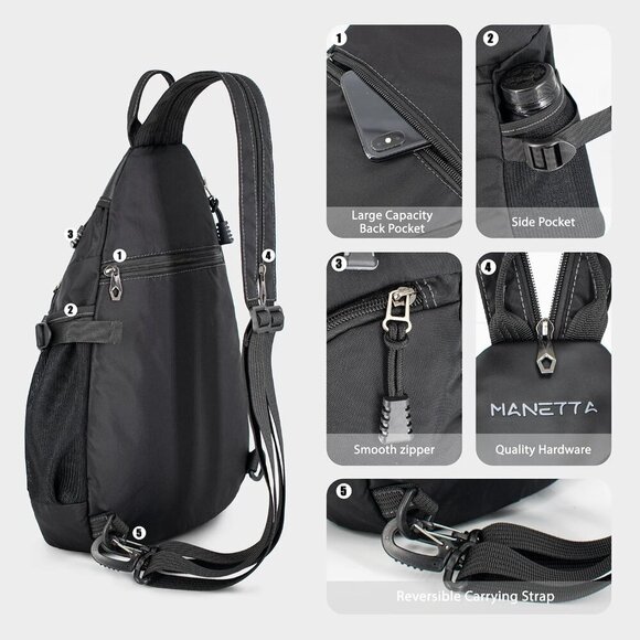 Water-Resistant Traveler's Sling Backpack with Anti-Theft Pocket and Pockets - Picture 5 of 7